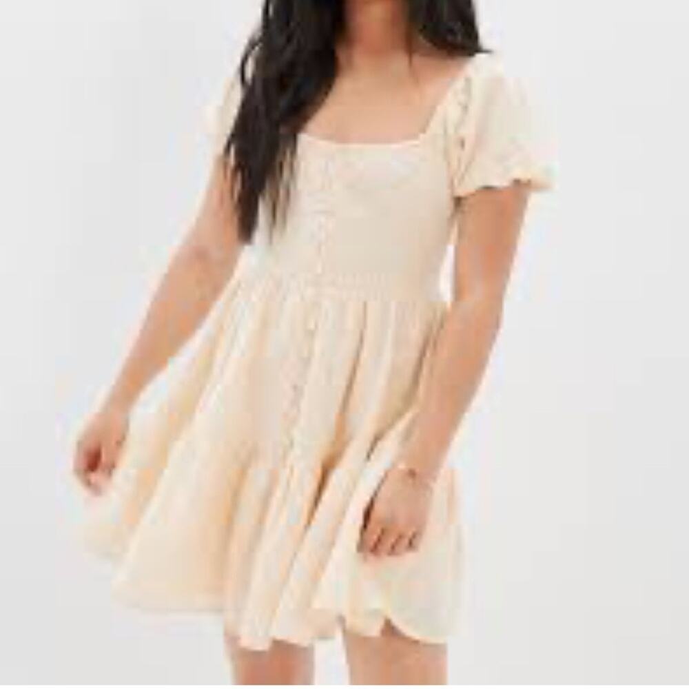 American Eagle Outfitters Cream Mini Dress XL Tall 
Summer Sexy